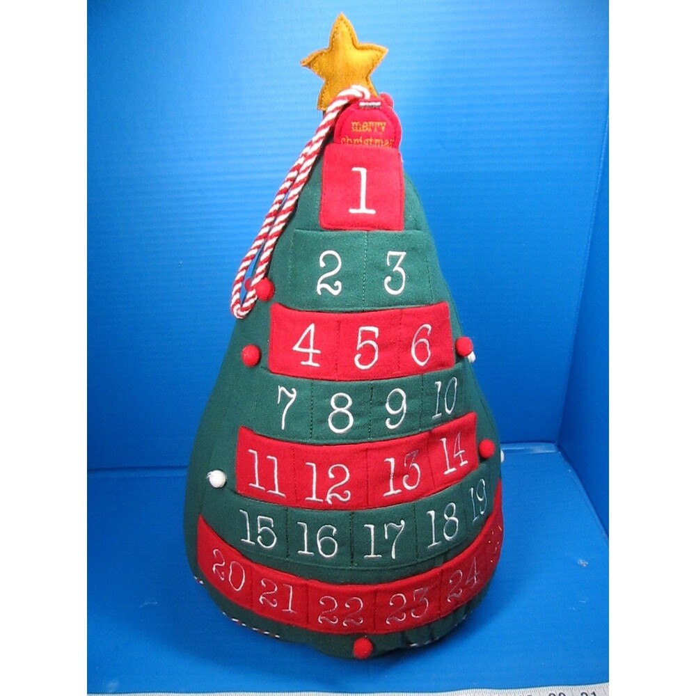 Storehouse Christmas Tree Countdown Plush Large Advent Calendar  16"